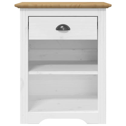 Comodino BODO 53x38,5x67 cm in Legno Massello di Pino Marrone | homemem39