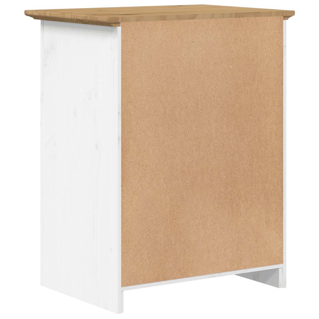 Comodino BODO 53x38,5x67 cm in Legno Massello di Pino Marrone | homemem39
