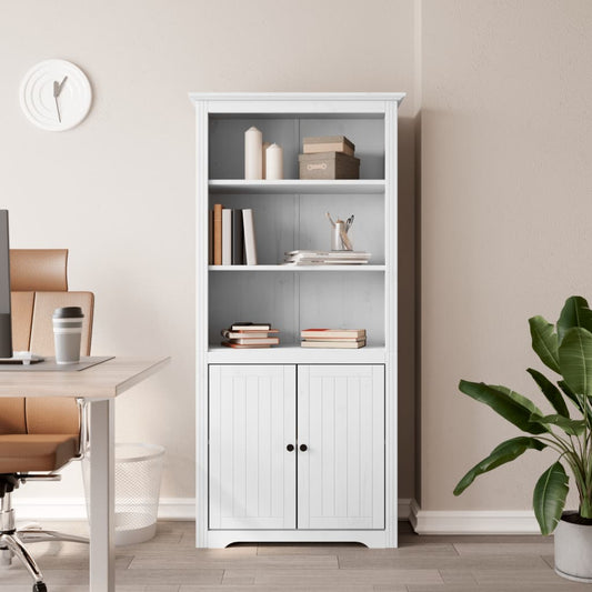 Libreria BODO 82x40x173 cm in Legno Massello di Pino Bianco | homemem39