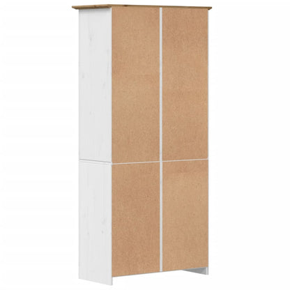Libreria BODO 82x40x173 cm Legno Massello Pino Bianco e Marrone | homemem39