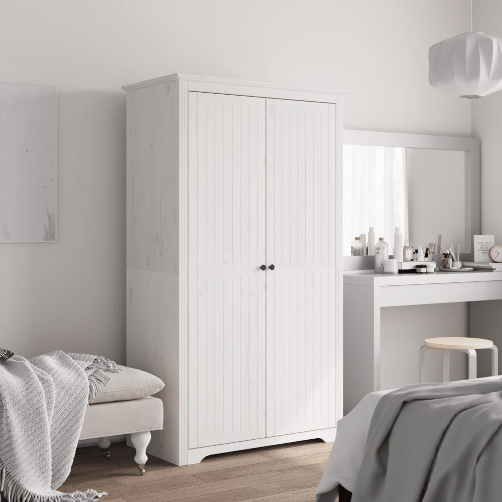 Armadio BODO 99x53,5x173 cm in Legno Massello di Pino Bianco | homemem39