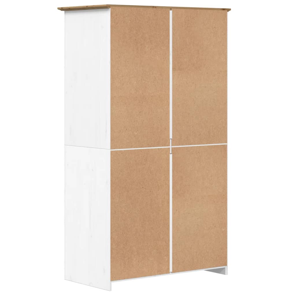 Armadio BODO 99x53,5x173 cm Legno Massello Pino Bianco Marrone - homemem39