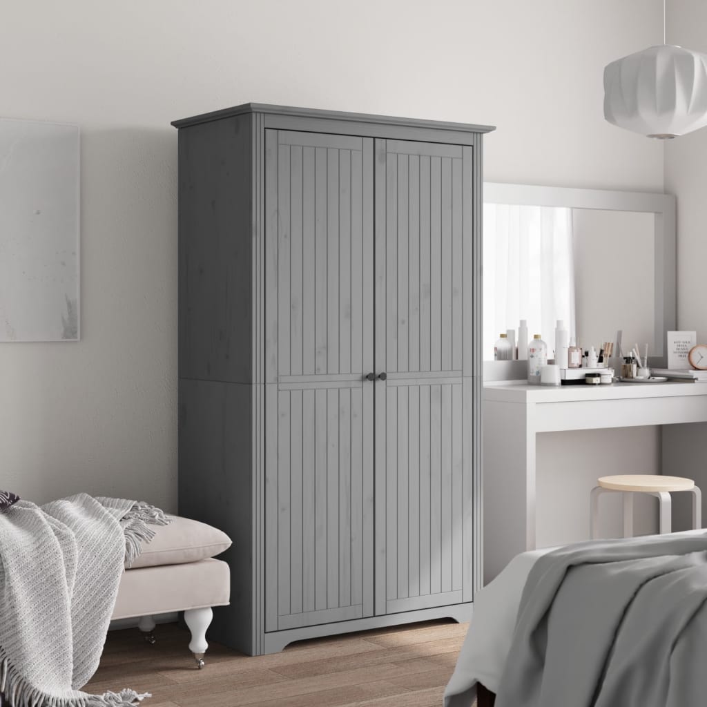 Armadio BODO 99x53,5x173 cm in Legno Massello di Pino Grigio | homemem39