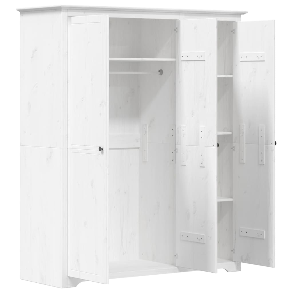 Armadio BODO 146x53,5x173 cm in Legno Massello di Pino Bianco | homemem39