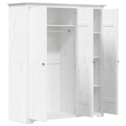 Armadio BODO 146x53,5x173 cm in Legno Massello di Pino Bianco | homemem39