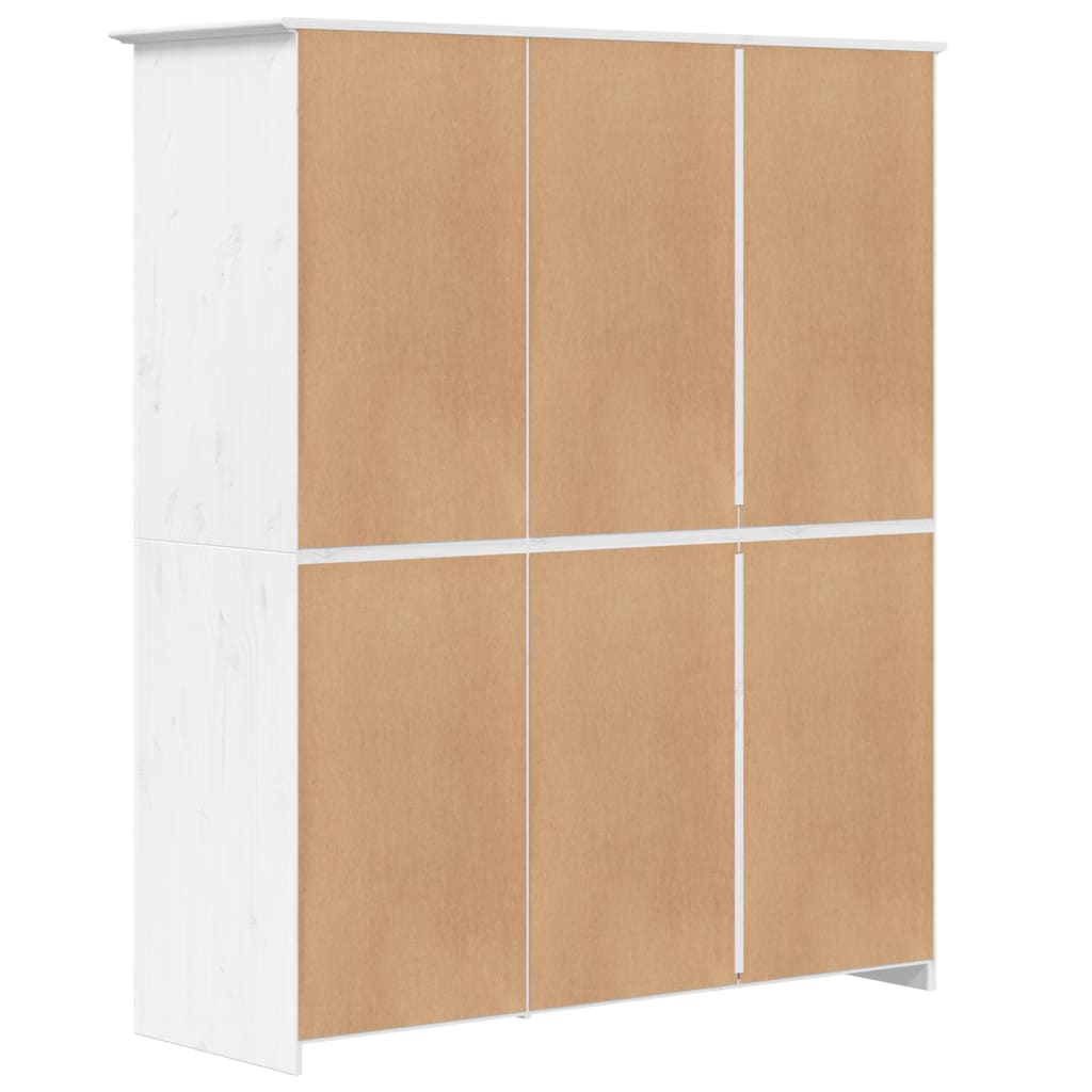 Armadio BODO 146x53,5x173 cm in Legno Massello di Pino Bianco - homemem39