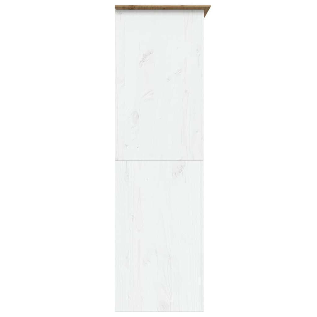 Armadio BODO 146x53,5x173 cm Legno Massello Pino Bianco Marrone - homemem39