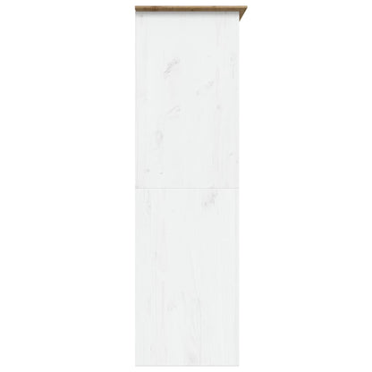 Armadio BODO 146x53,5x173 cm Legno Massello Pino Bianco Marrone - homemem39