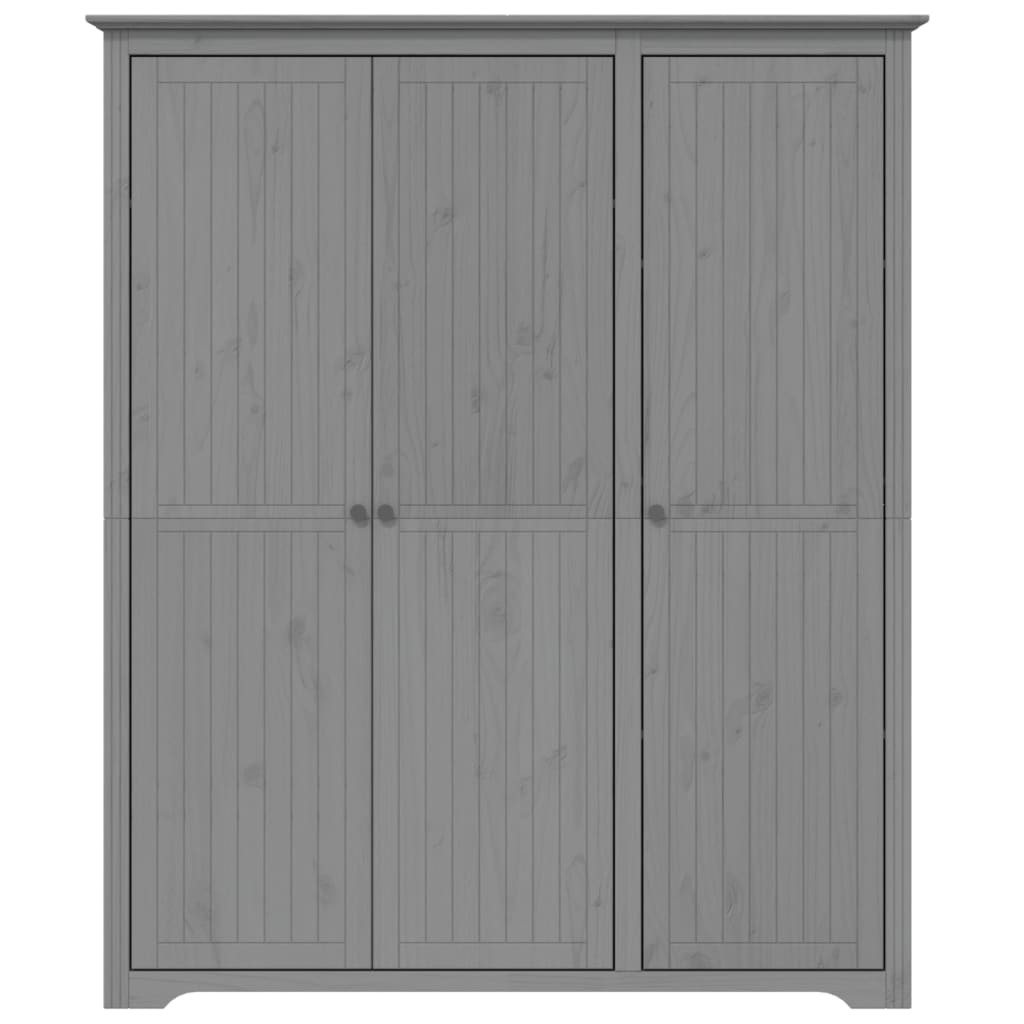 Armadio BODO 146x53,5x173 cm in Legno Massello di Pino Grigio - homemem39