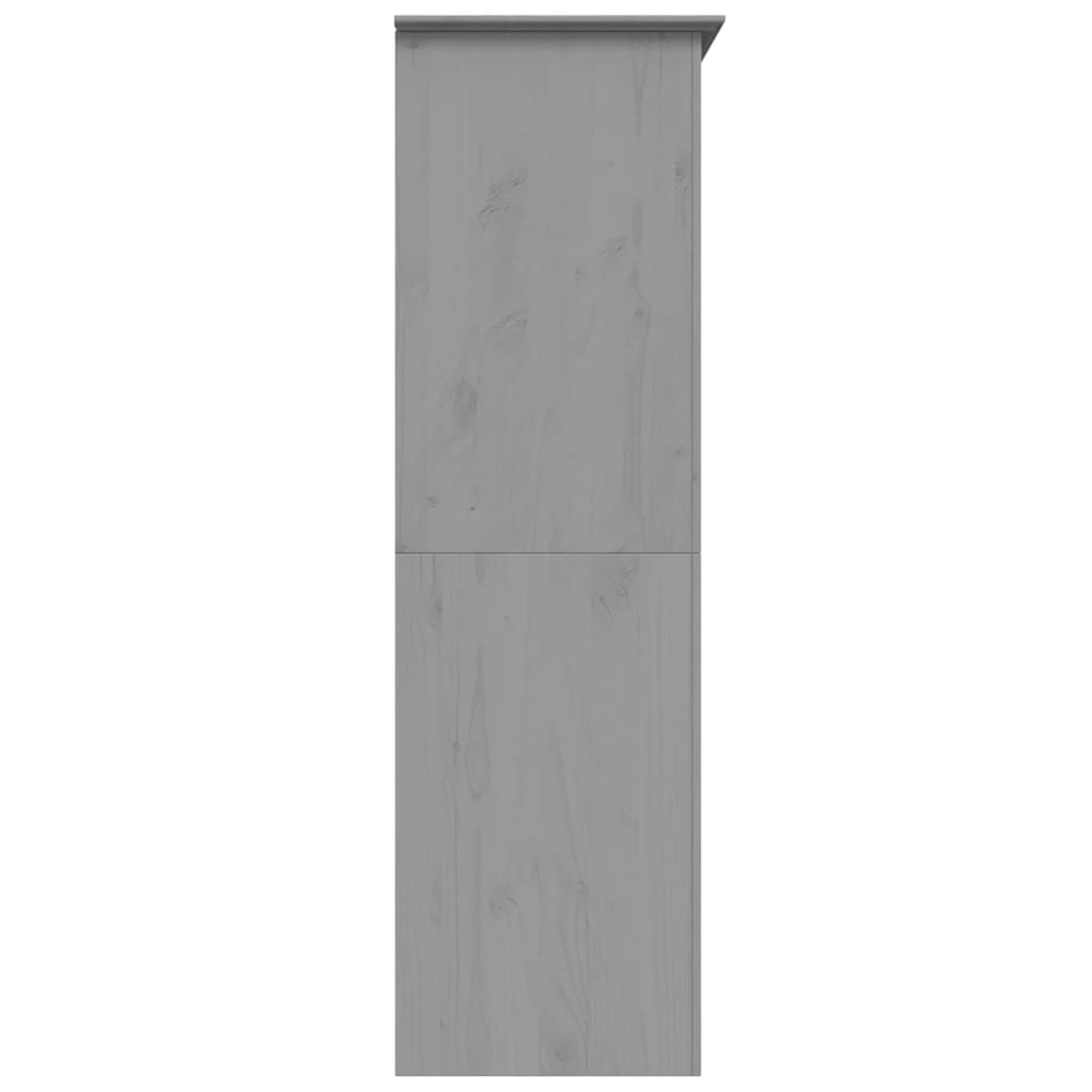 Armadio BODO 146x53,5x173 cm in Legno Massello di Pino Grigio - homemem39