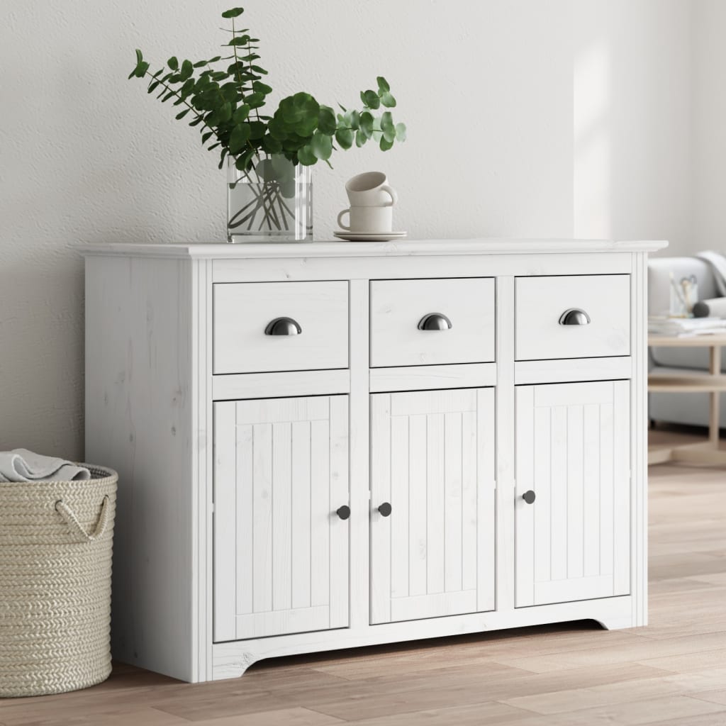 Credenza BODO 115,5x44x80 cm in Legno Massello di Pino Bianco - homemem39