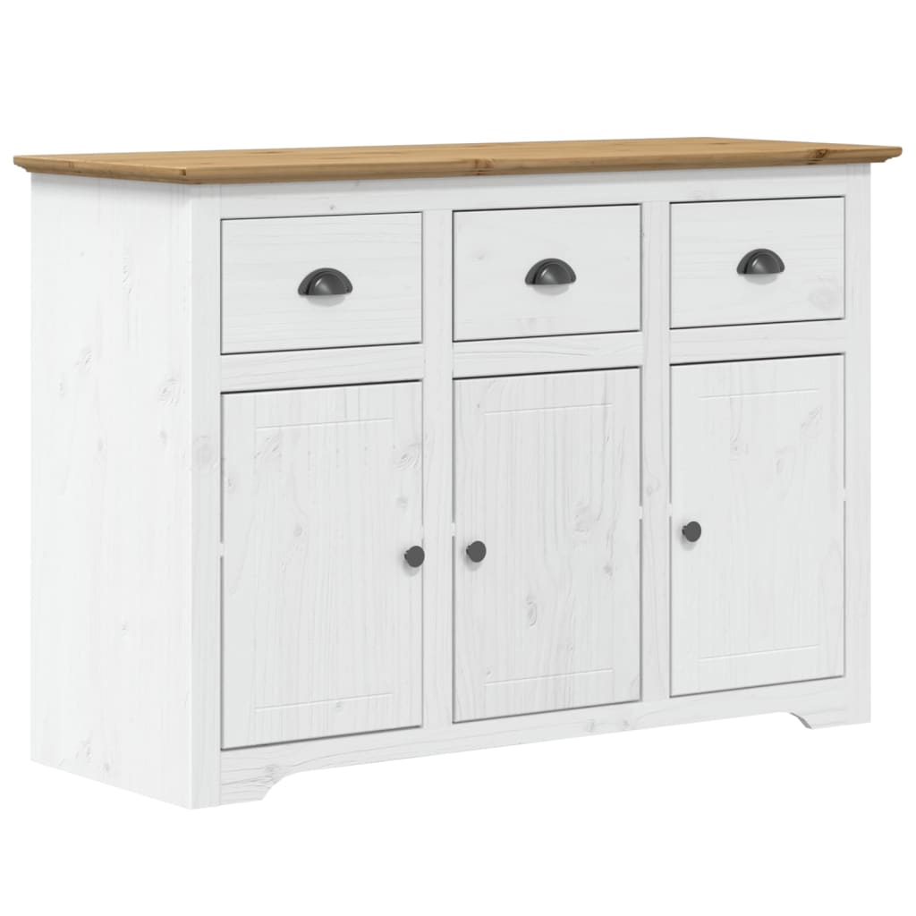 Credenza BODO 115,5x44x80 cm Legno Massello Pino Bianco Marrone - homemem39