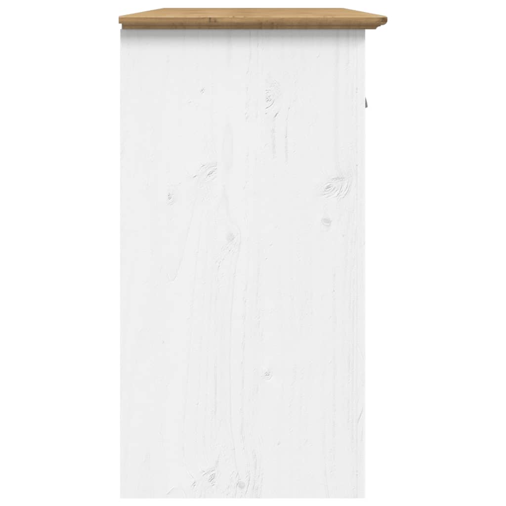 Credenza BODO 115,5x44x80 cm Legno Massello Pino Bianco Marrone - homemem39