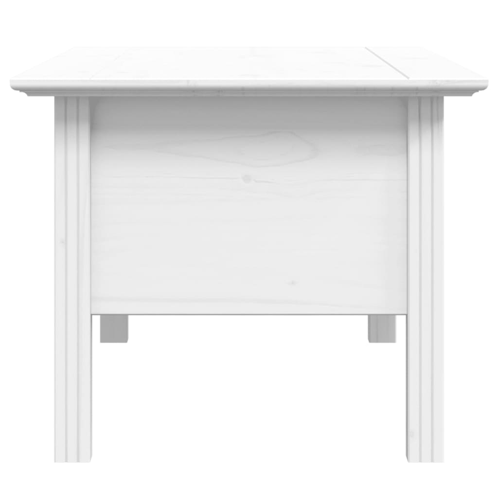 Tavolino da Salotto BODO 100x55x46cm Legno Massello Pino Bianco | homemem39