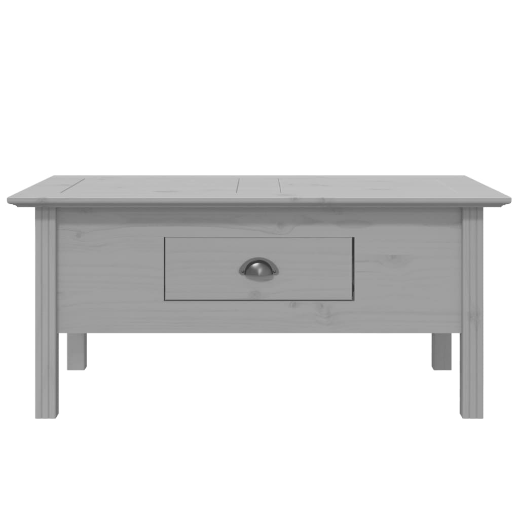 Tavolino da Salotto BODO 100x55x46cm Legno Massello Pino Grigio | homemem39