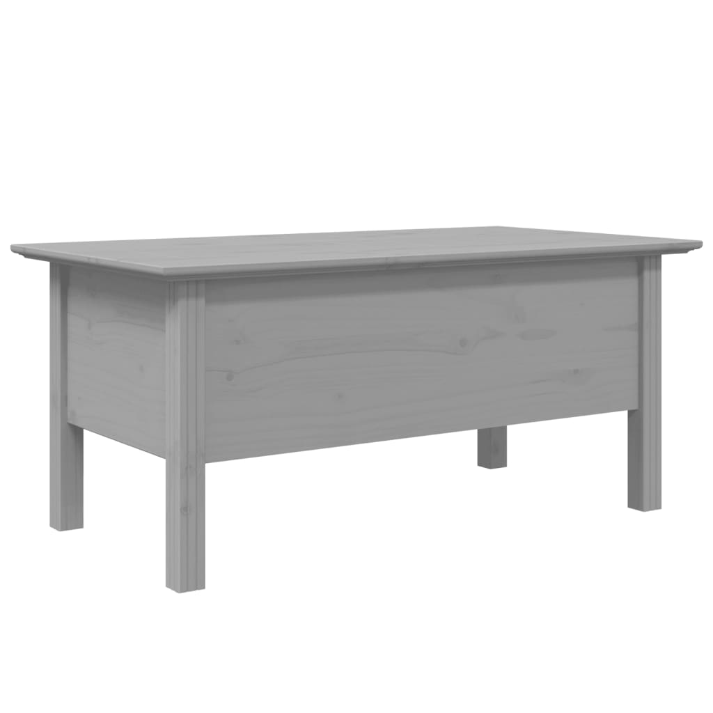 Tavolino da Salotto BODO 100x55x46cm Legno Massello Pino Grigio | homemem39