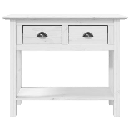 Tavolo Consolle BODO 91x35x74 cm Legno Massello Pino Bianco - homemem39
