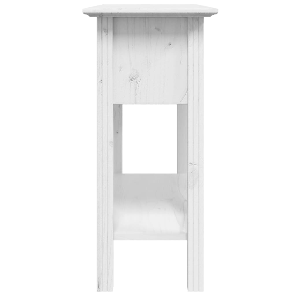 Tavolo Consolle BODO 91x35x74 cm Legno Massello Pino Bianco - homemem39