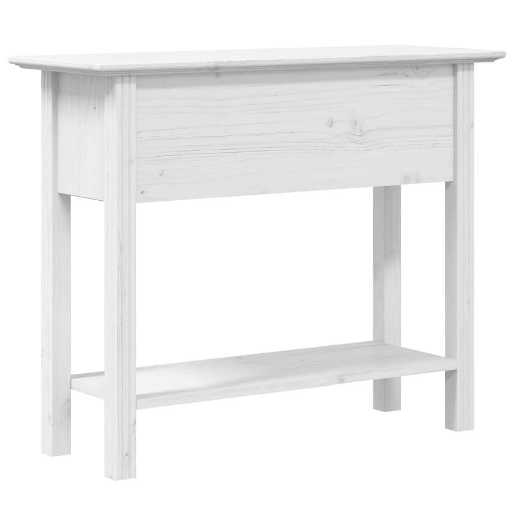 Tavolo Consolle BODO 91x35x74 cm Legno Massello Pino Bianco - homemem39