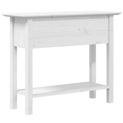 Tavolo Consolle BODO 91x35x74 cm Legno Massello Pino Bianco - homemem39