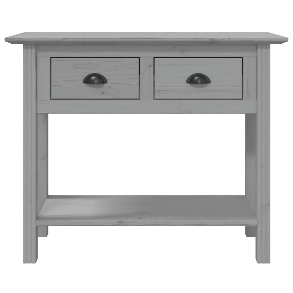 Tavolo Consolle BODO 91x35x74 cm Legno Massello Pino Grigio - homemem39