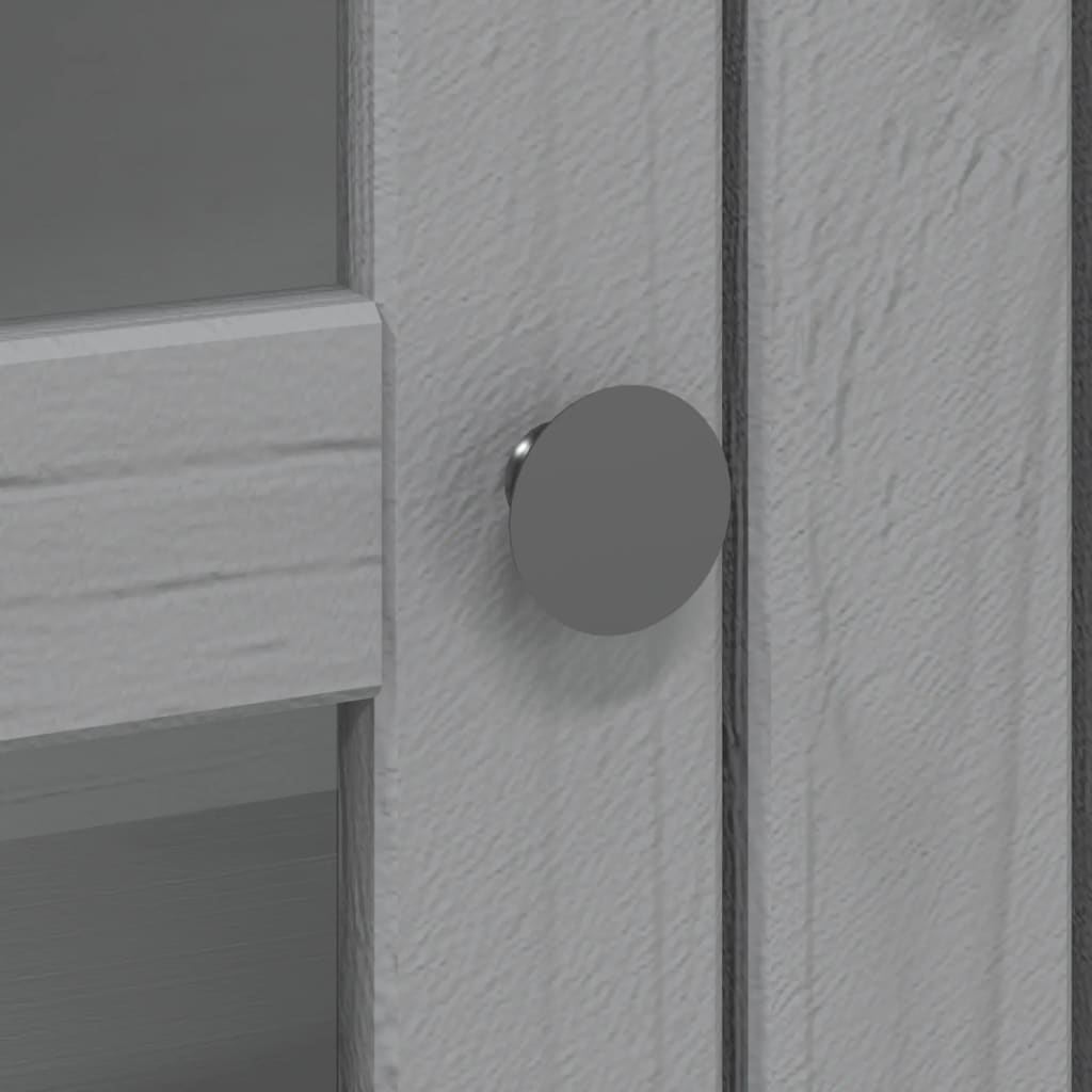 Mobile con Ante in Vetro BODO in Legno Massello di Pino Grigio - homemem39