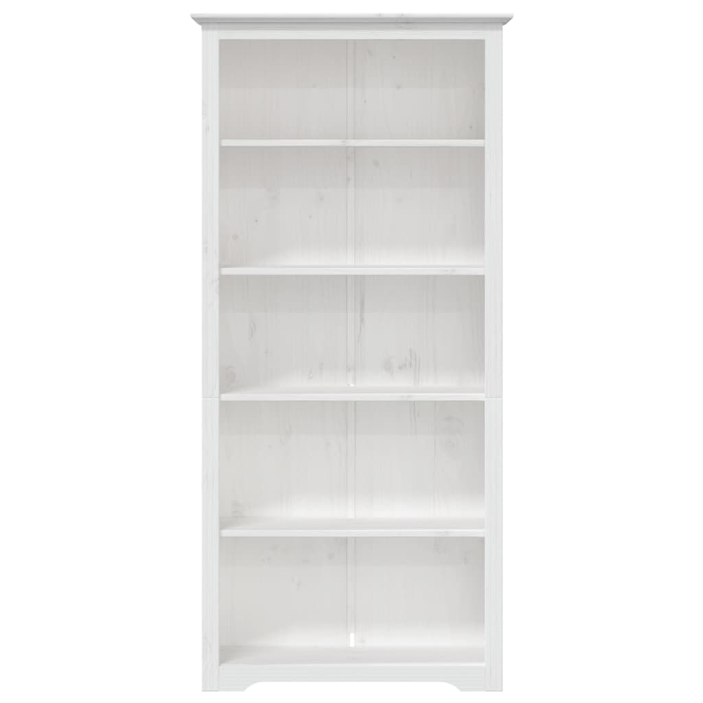 Libreria BODO 5 Ripiani 82x40x173 cm Legno Massello Pino Bianco | homemem39