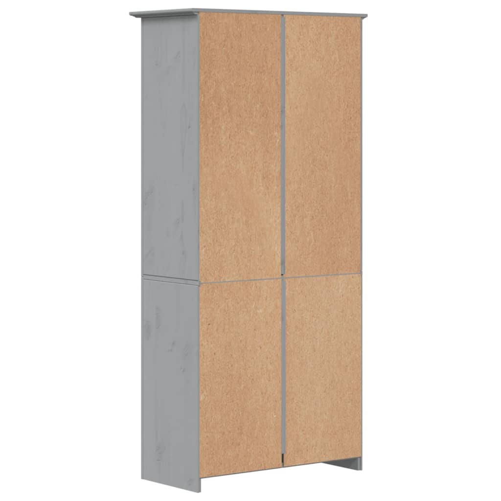 Libreria BODO 5 Ripiani 82x40x173 cm Legno Massello Pino Grigia | homemem39