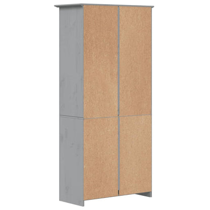 Libreria BODO 5 Ripiani 82x40x173 cm Legno Massello Pino Grigia | homemem39