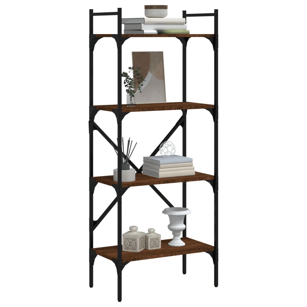 Libreria Rovere Marrone 4 Ripiani 56x31,5x138,5 cm Multistrato | homemem39