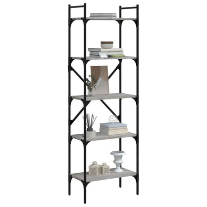 Libreria Grigio Sonoma 5 Ripiani 56x31,5x174 cm Multistrato | homemem39