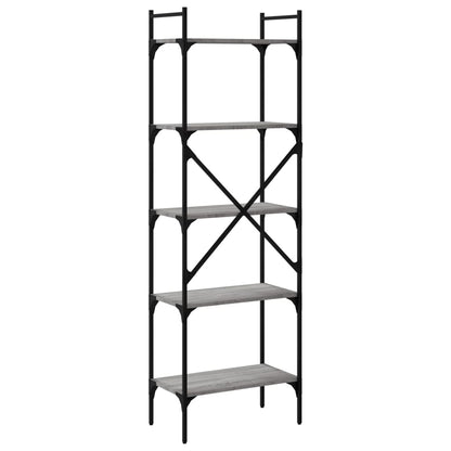 Libreria Grigio Sonoma 5 Ripiani 56x31,5x174 cm Multistrato