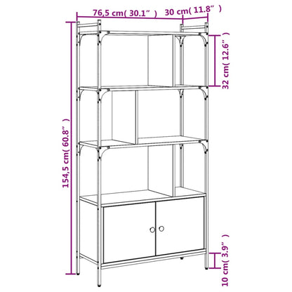 Libreria con Ante Rovere Sonoma 76,5x30x154,5 cm Legno ingegnerizzato | homemem39