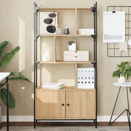 Libreria con Ante Rovere Sonoma 76,5x30x154,5 cm Legno ingegnerizzato | homemem39