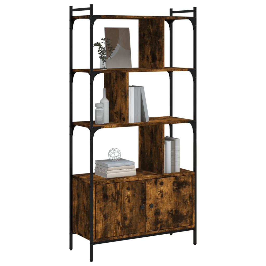 Libreria con Ante Rovere Fumo 76,5x30x154,5cm Legno Multistrato | homemem39