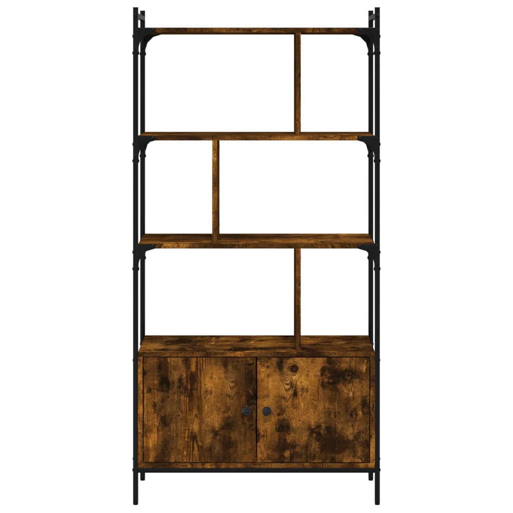 Libreria con Ante Rovere Fumo 76,5x30x154,5cm Legno Multistrato | homemem39