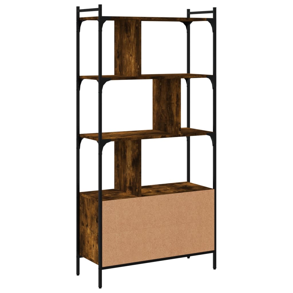 Libreria con Ante Rovere Fumo 76,5x30x154,5cm Legno Multistrato | homemem39