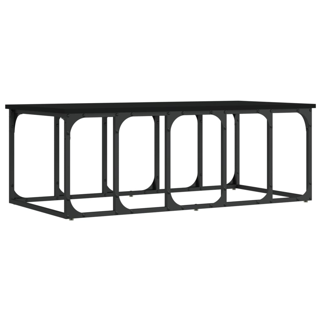 Tavolino da Salotto Nero 100x50x35,5 cm in Legno Multistrato | homemem39