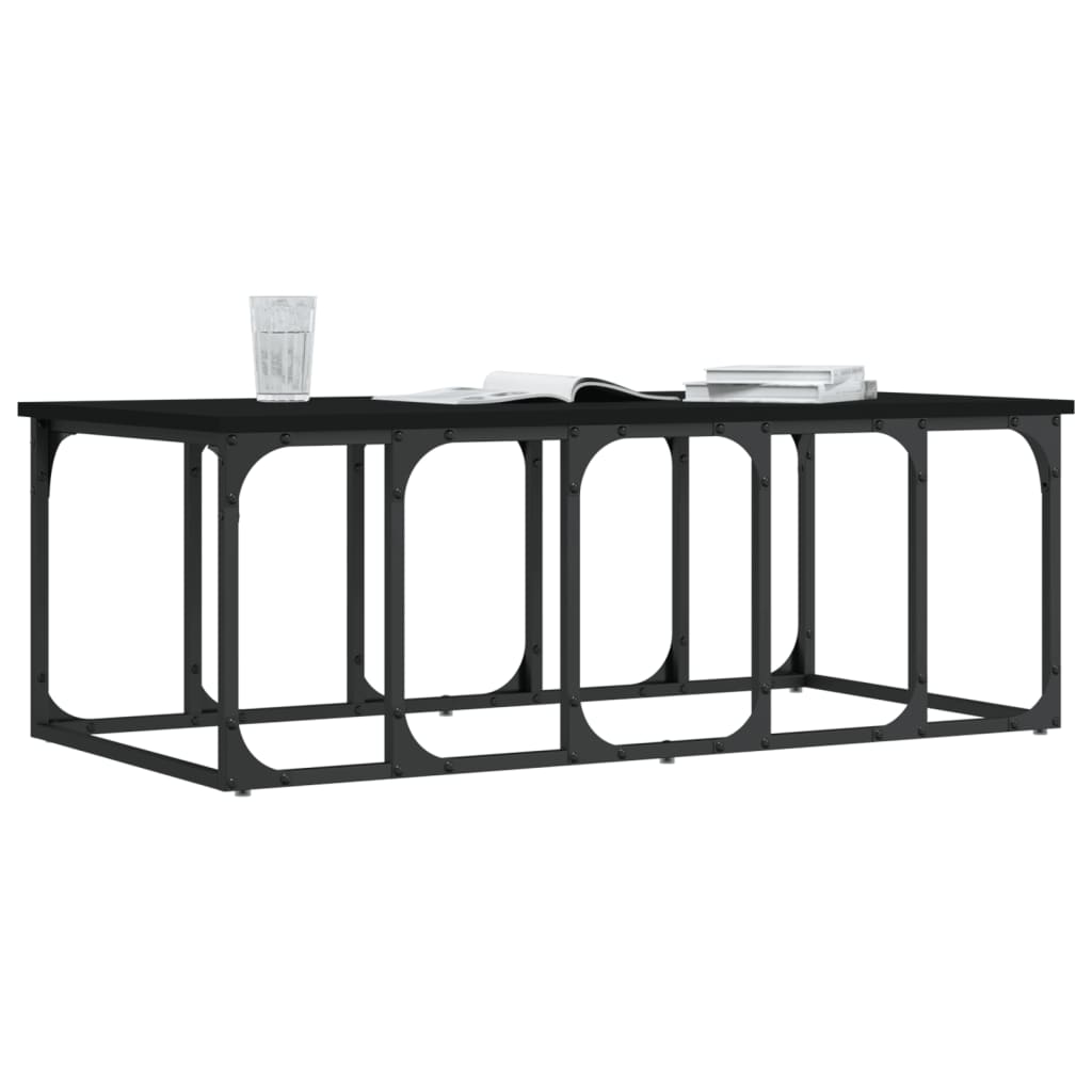 Tavolino da Salotto Nero 100x50x35,5 cm in Legno Multistrato | homemem39