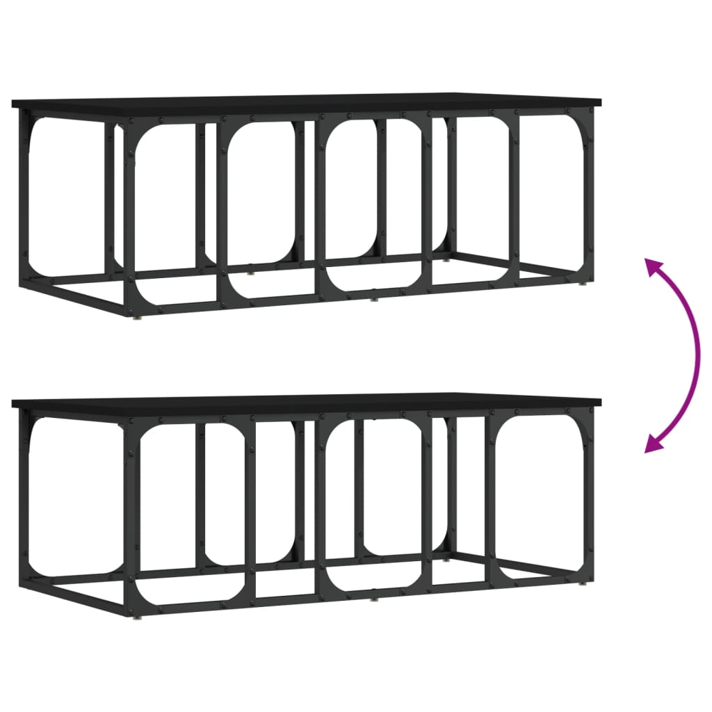 Tavolino da Salotto Nero 100x50x35,5 cm in Legno Multistrato | homemem39