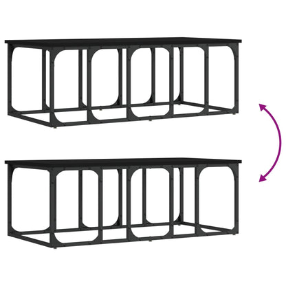Tavolino da Salotto Nero 100x50x35,5 cm in Legno Multistrato | homemem39
