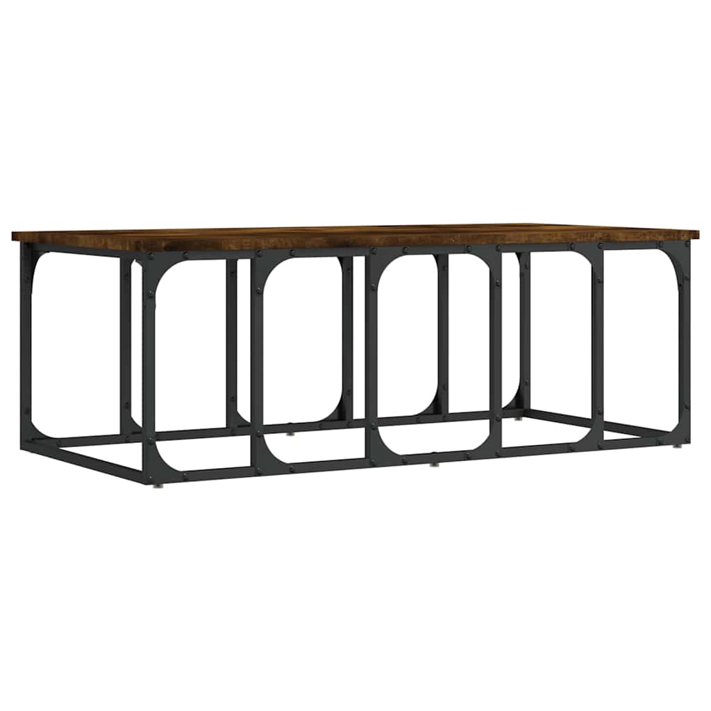 Tavolino da Salotto Rovere Fumo 100x50x35,5cm Legno Multistrato | homemem39