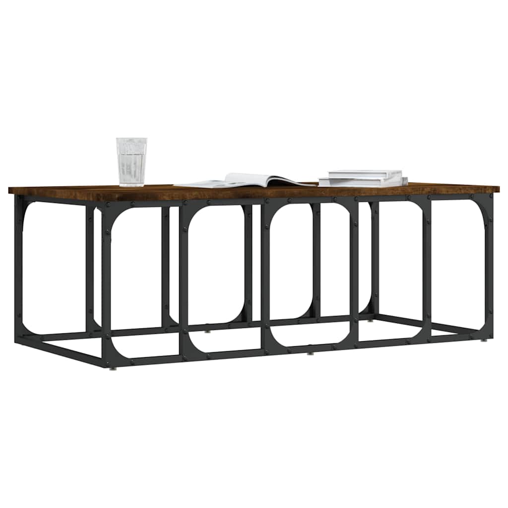 Tavolino da Salotto Rovere Fumo 100x50x35,5cm Legno Multistrato | homemem39