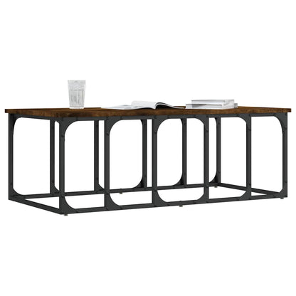 Tavolino da Salotto Rovere Fumo 100x50x35,5cm Legno Multistrato | homemem39