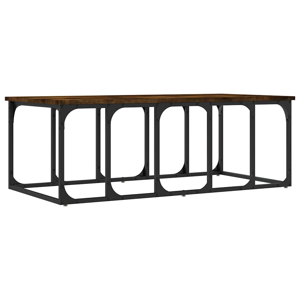 Tavolino da Salotto Rovere Fumo 100x50x35,5cm Legno Multistrato | homemem39