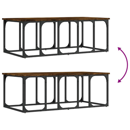 Tavolino da Salotto Rovere Fumo 100x50x35,5cm Legno Multistrato | homemem39