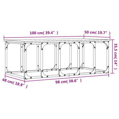 Tavolino Salotto Grigio Sonoma 100x50x35,5cm Legno Multistrato | homemem39
