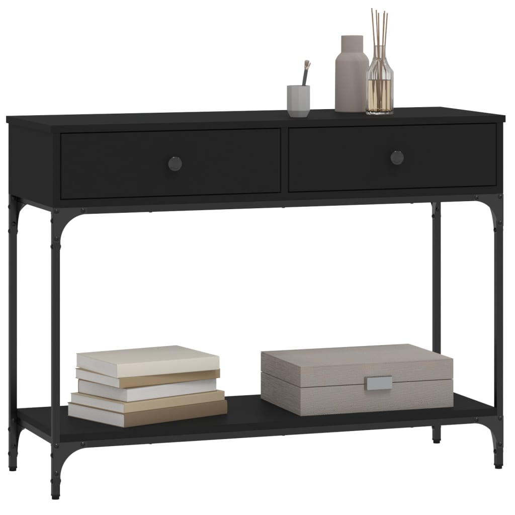 Tavolino Consolle Nero 100x34,5x75 cm in Legno Multistrato - homemem39