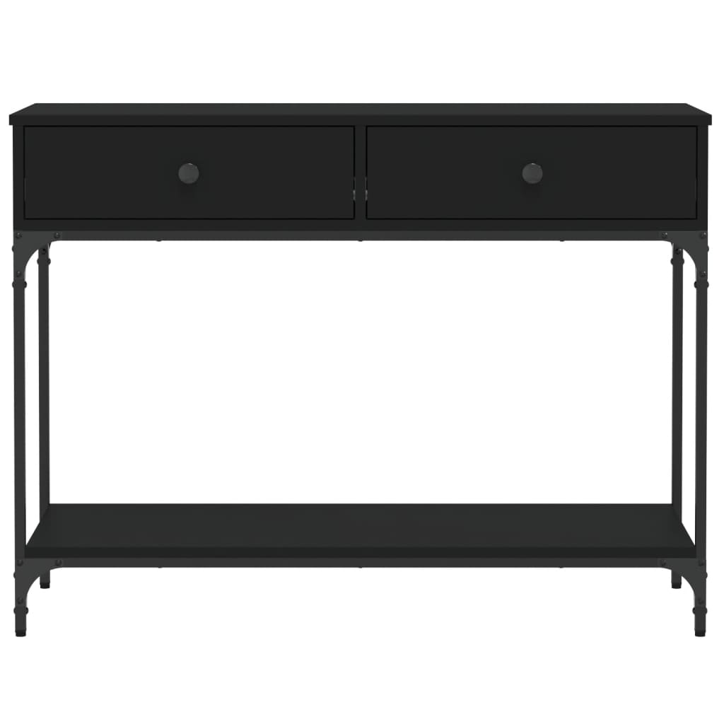 Tavolino Consolle Nero 100x34,5x75 cm in Legno Multistrato - homemem39