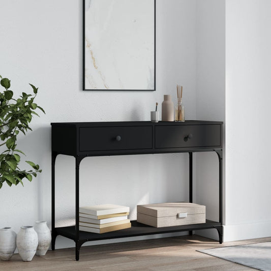 Tavolino Consolle Nero 100x34,5x75 cm in Legno Multistrato - homemem39